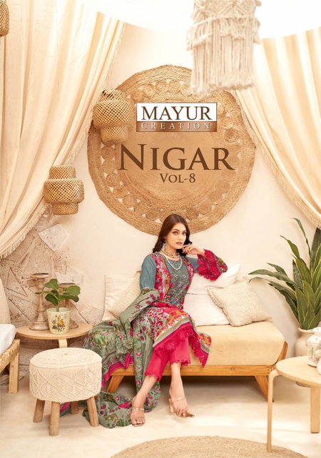 Nigar Vol 8 By Mayur Printed Dress Material Best Wholesale Shop N Surat